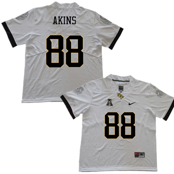 Men #88 Jordan Akins UCF Knights College Football Jerseys Sale-White - Click Image to Close